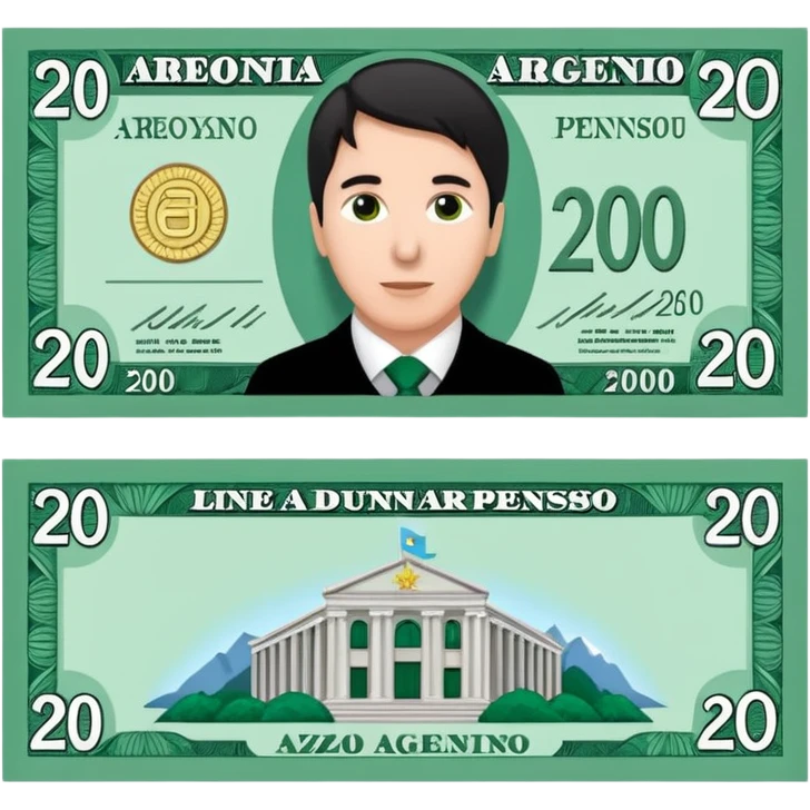 billete de 20000 pesos argentinos emoji