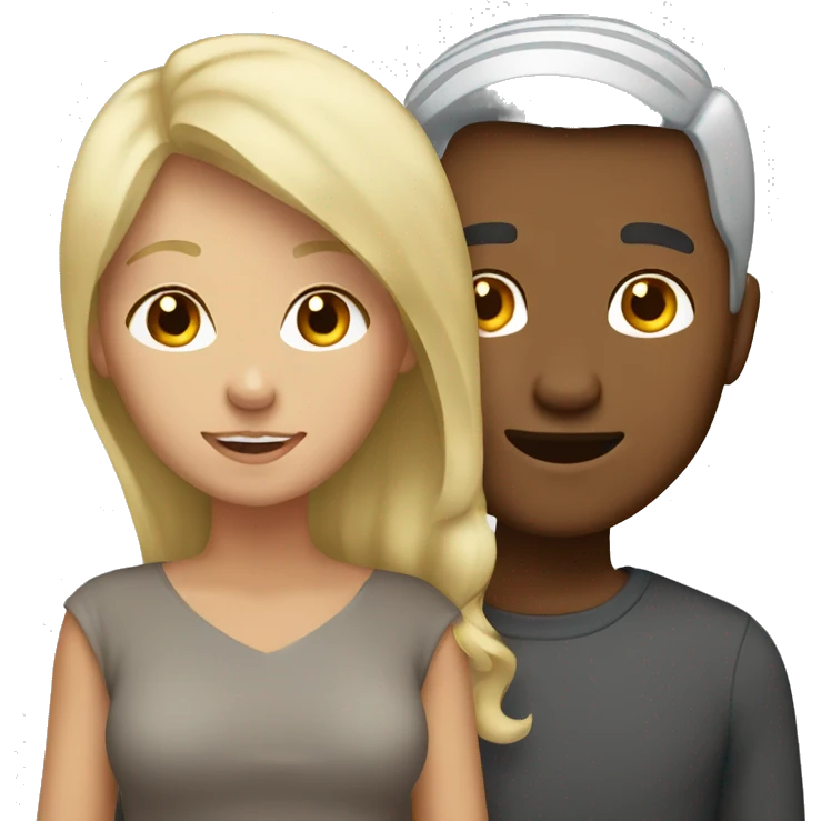 Brown boy grey hair blonde woman couple emoji