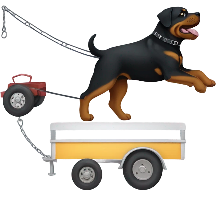 Rottweiler pulling a trailer  emoji