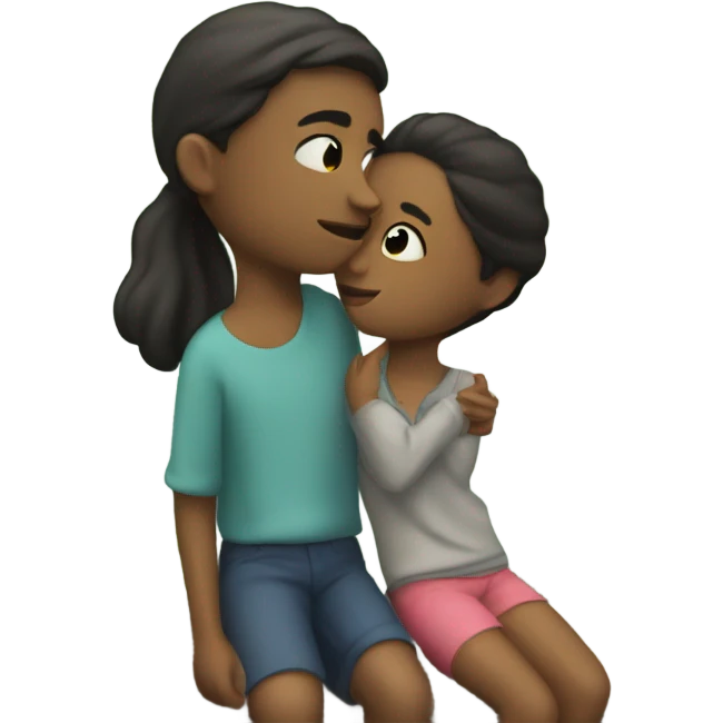 A boy with a girl kissing each other on a river side  emoji