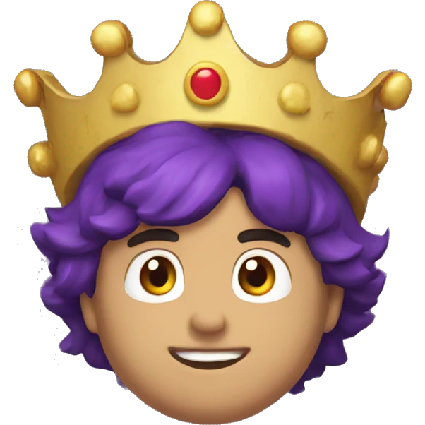 Leon morado con corona emoji