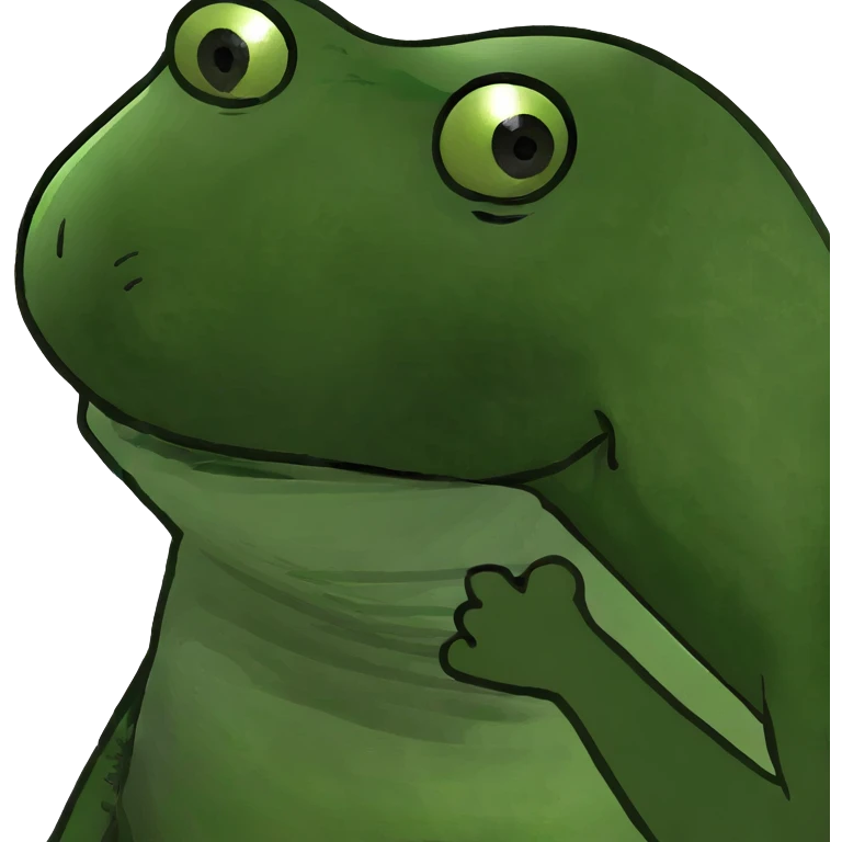 Pepe the frog eating a banana, bufo style meme emoji