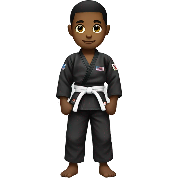  Black Jiujitsu kid in GI emoji