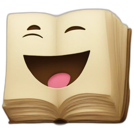 A book with a smiley face emoji