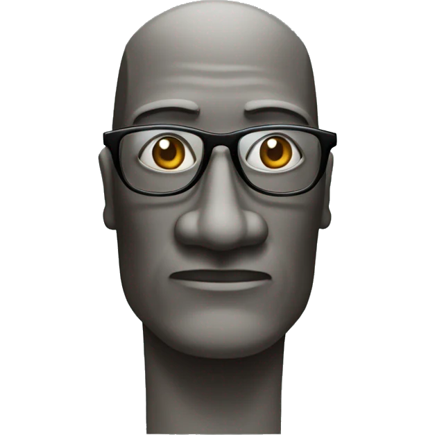 Moai wearing glasses  emoji