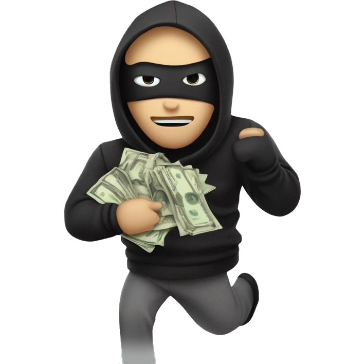 Robber with money sack running facing right emoji