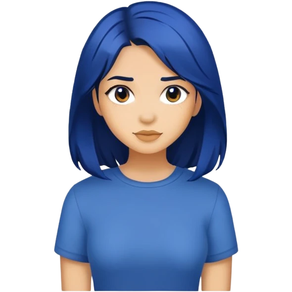 dark blue hair girl tan emoji