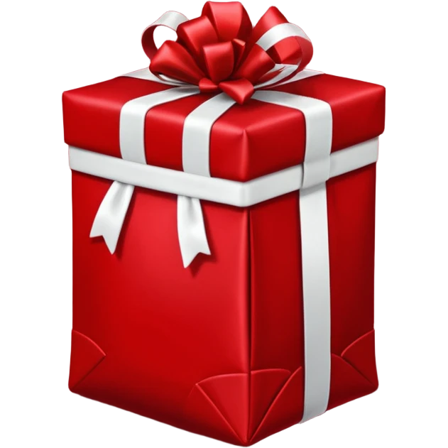 red Christmas bag with red gift boxes with white bows emoji