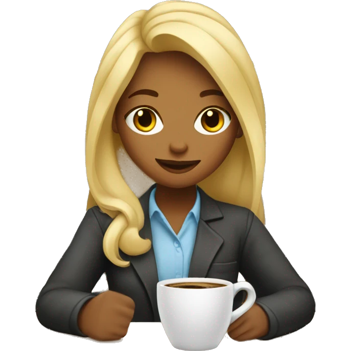 blond hair girl workin in a coffee shop emoji