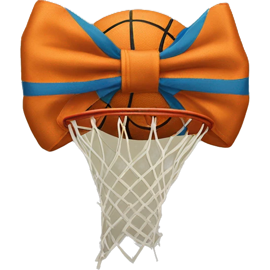 bow with a basketball print emoji