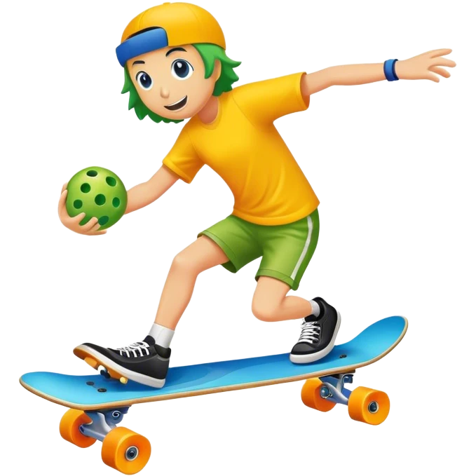 pickleball riding a skateboard emoji