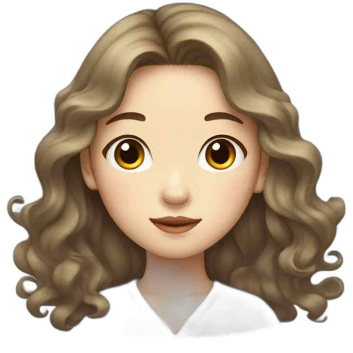 Korean girl with long and wavay hair  emoji