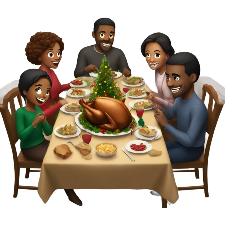 Christmas dinner with family emoji
