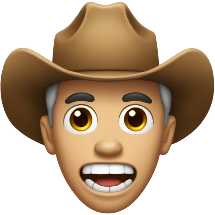 Scream emoji with a cow boy hat emoji
