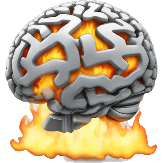 mechanical brain on fire emoji