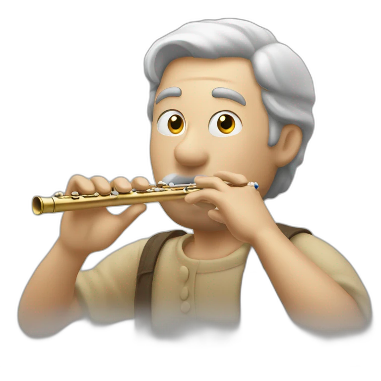 White man blowing a flute emoji