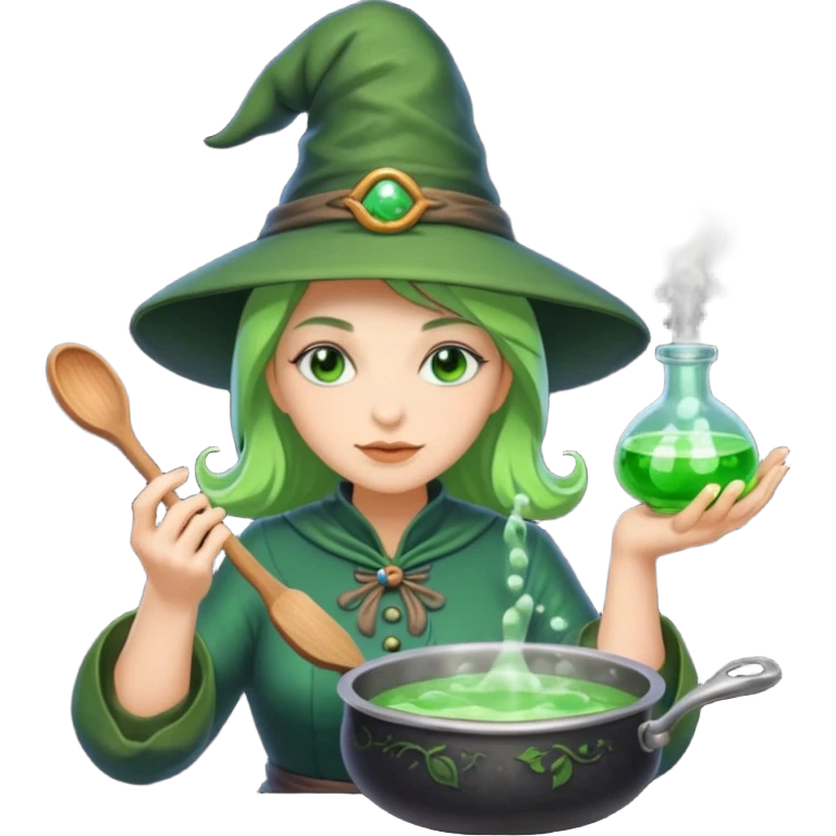 green witch cooking potion emoji