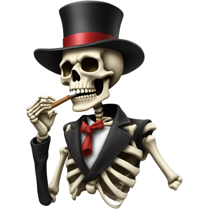 Skeleton with a beard smoking a cigar emoji