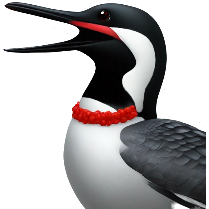 a minnesota loon with red laser eyes emoji