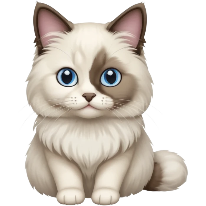 Bicolor seal point Ragdoll cat  emoji