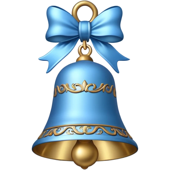 light blue Christmas bell emoji