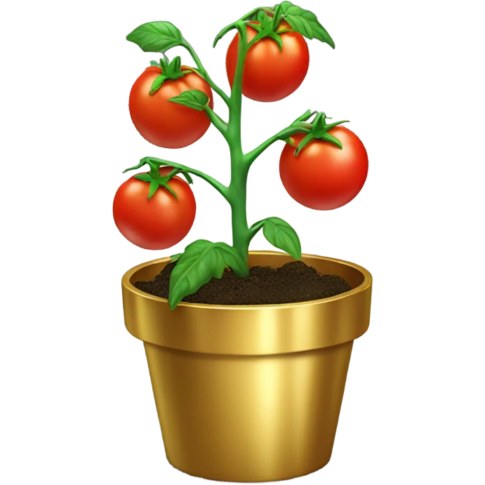 Tomato plant in gold pot emoji