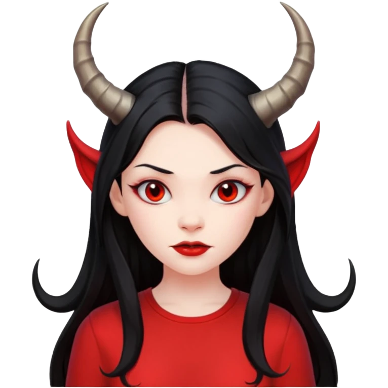 long hair devil girl with shirt emoji