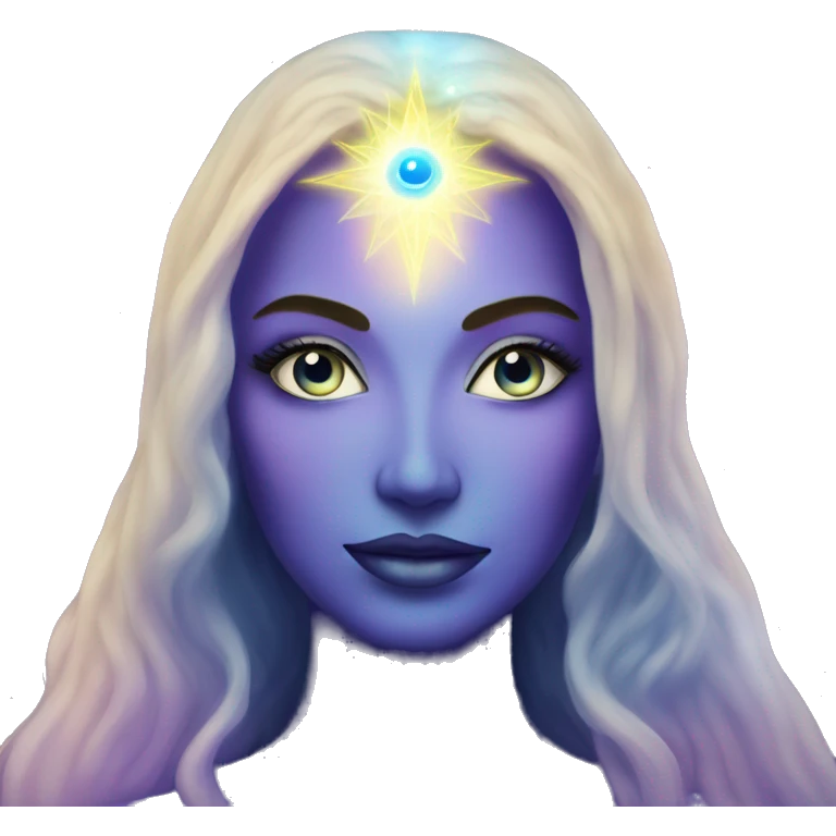 Pleiadian radiant glowing diva woman female third eye emoji