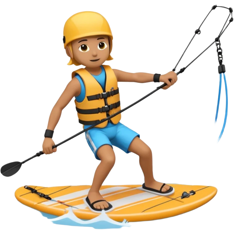 3D icon of a person wakeboard emoji