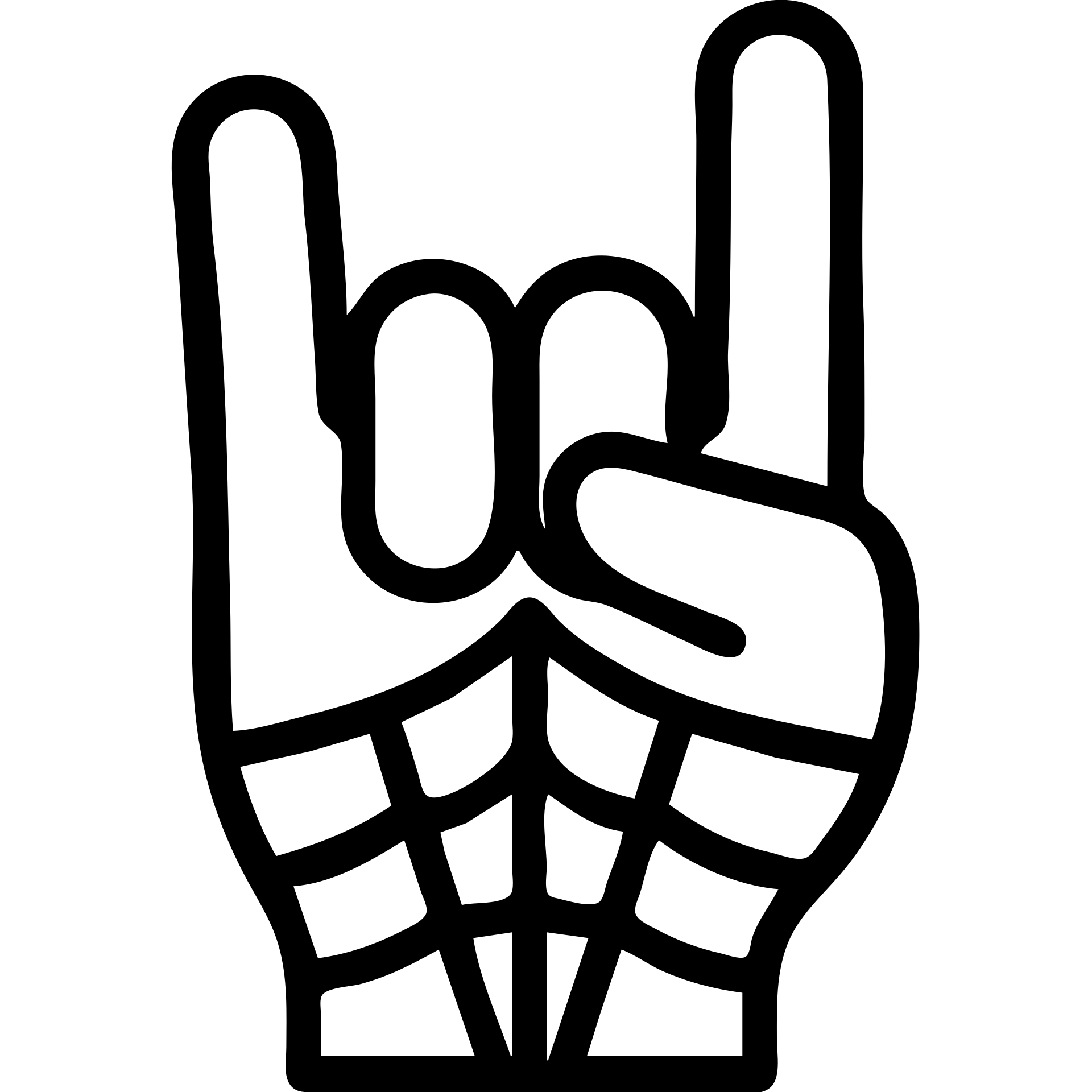 Spider-Man's hand making the rock symbol, outlined icon emoji