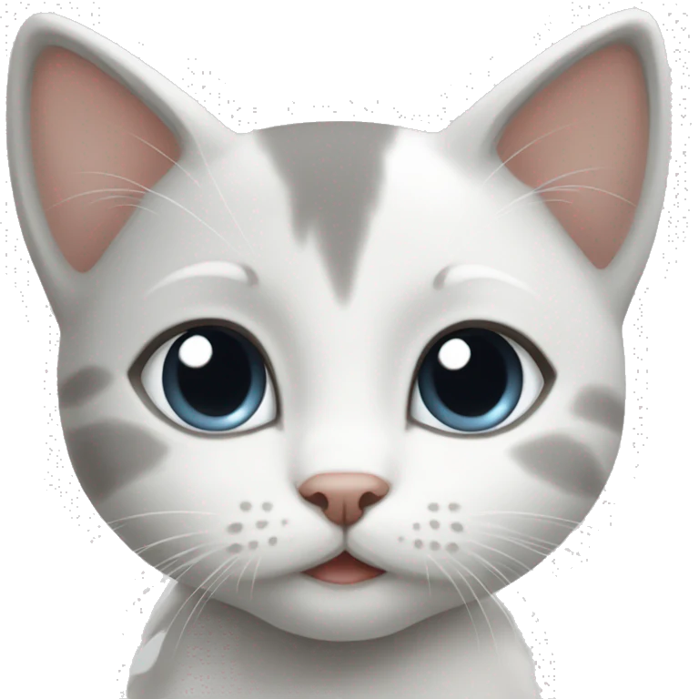 Grey and white kitten  emoji