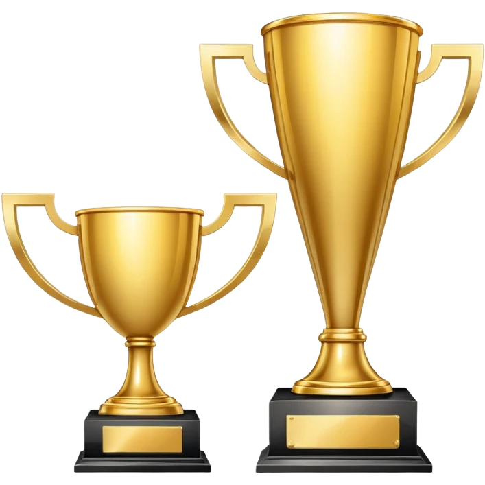 Victory trophy with golden shine emoji