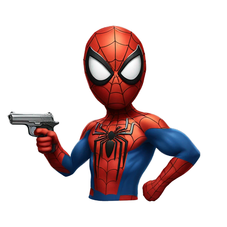 Spiderman with a gun  emoji