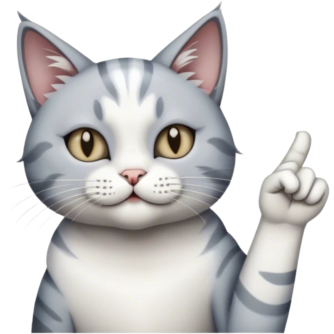 Cat with middle finger emoji