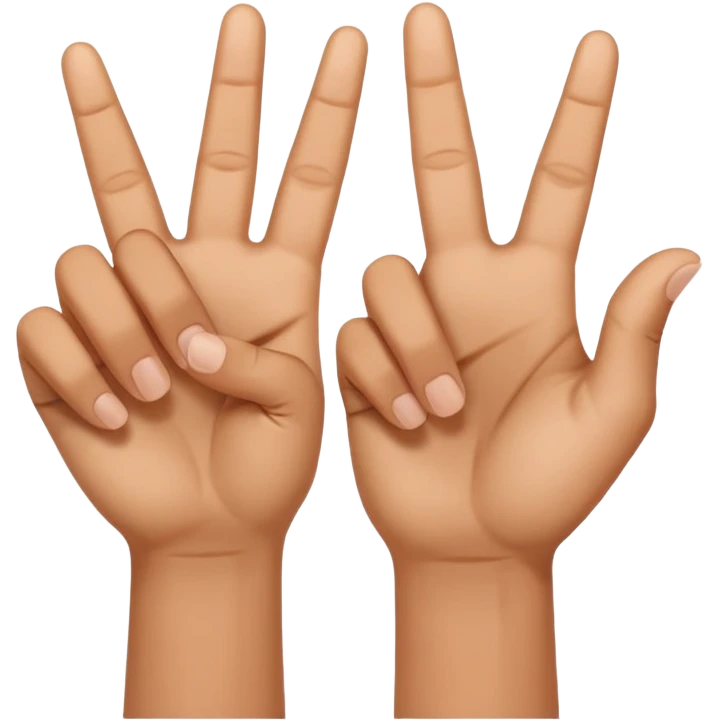 W V as hand signs emoji