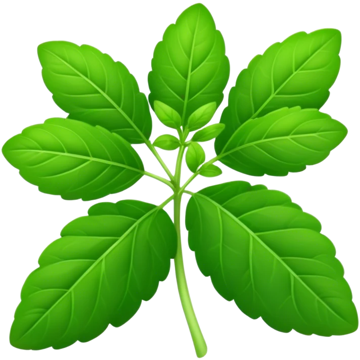 Cinematic Realistic Oregano Emoji, Bold and aromatic, with dark green leaves that radiate flavor and warmth. The plant’s rounded leaves create a lush, hearty growth, while the distinct scent invites comfort and coziness. Soft glowing outline, capturing the essence of bold flavor and herbal richness in a sprig of oregano! emoji