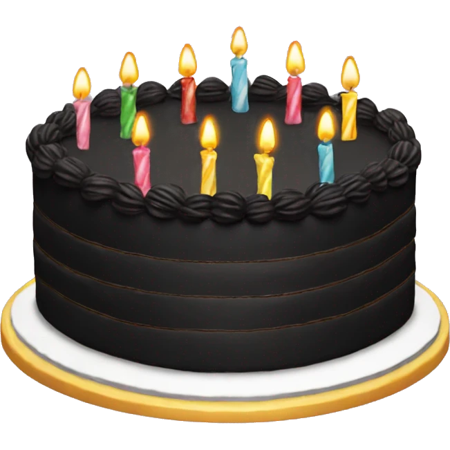 Black birthday cake emoji