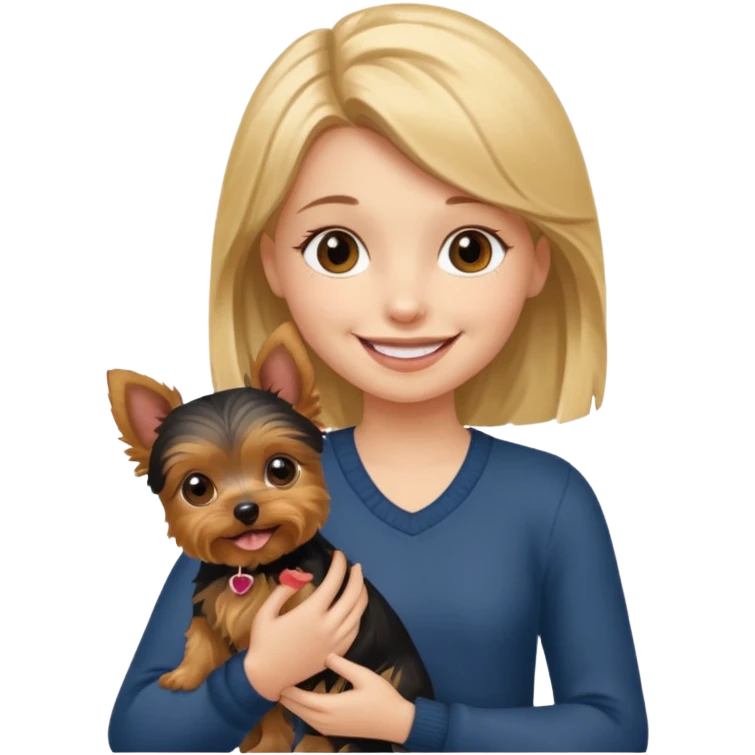 girl with yokie dog emoji
