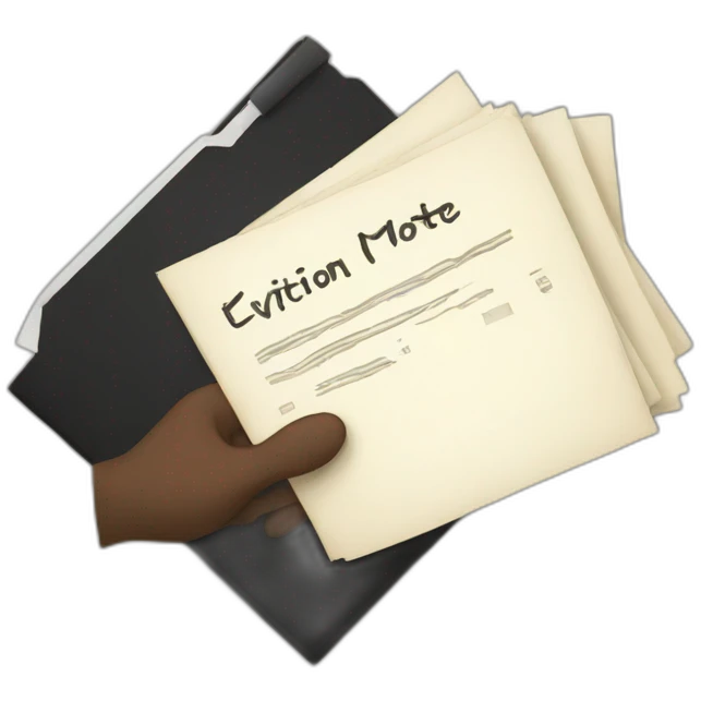 Black hands holding eviction notice emoji