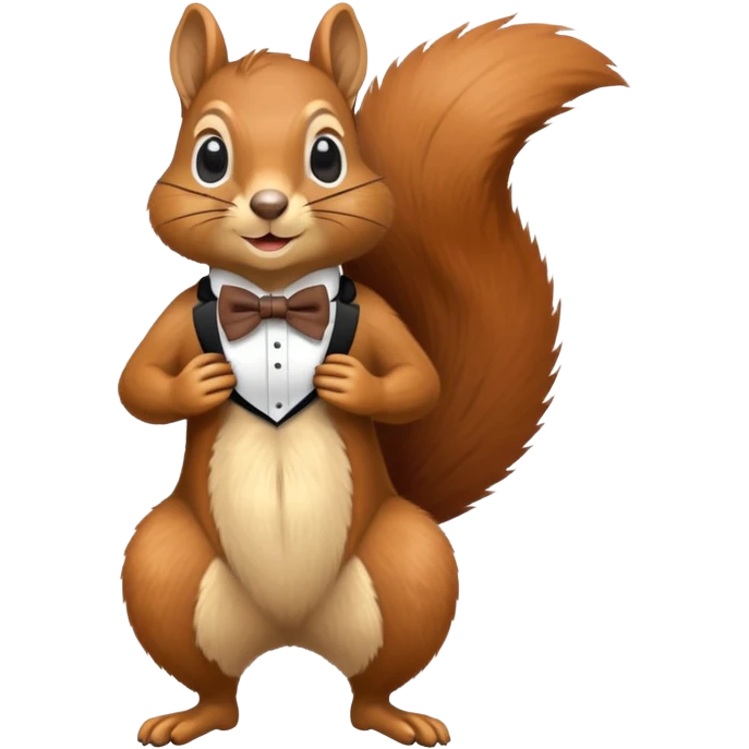 Squirrel standing up on legs with bowtie ￼ emoji