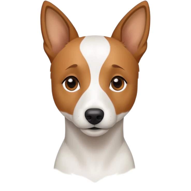 a fully white jack russell the size of a kelpie with light brown ears and a light brown patch on one eye emoji