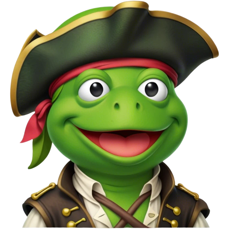 Kermit the frog as a pirate emoji