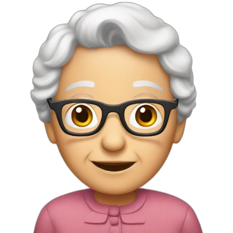 Granny in love with grandfather emoji