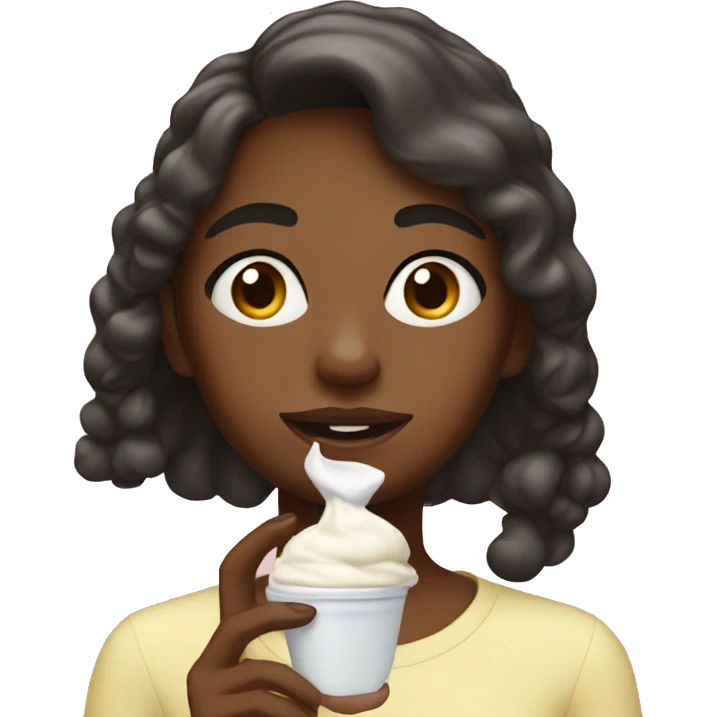 the girl puts cream on her face emoji