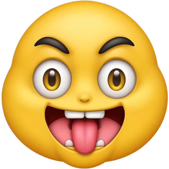 An emoji with crazy eyes and it’s tongue sticking out emoji