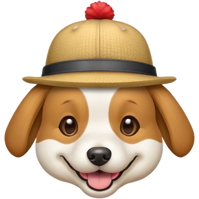 Dog wearing  emoji