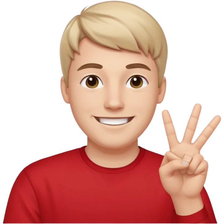 Mr Beast doing this sign "✌️" emoji