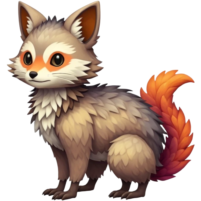 lush warm-colored Fakémon-Trico-creature (full body) emoji