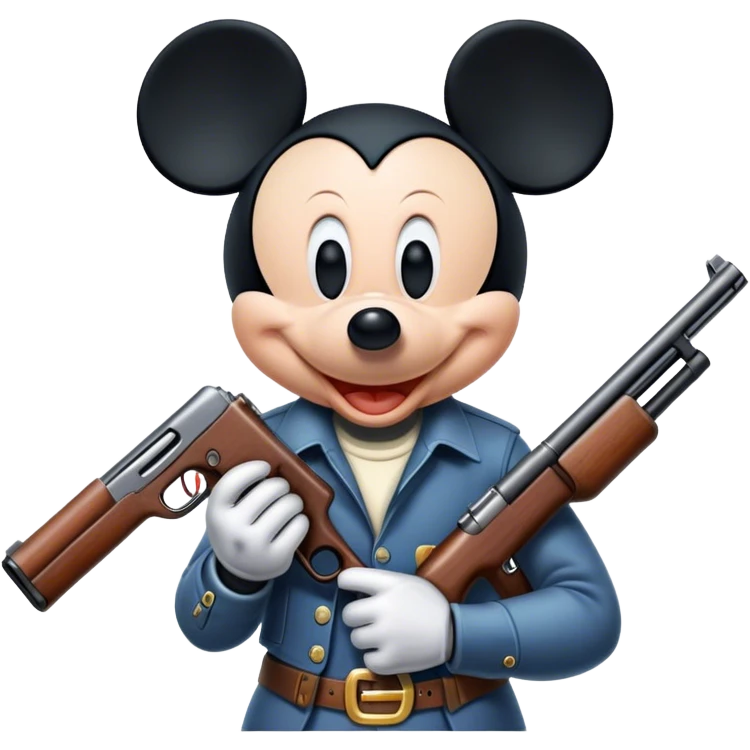 Mickey with a shotgun emoji