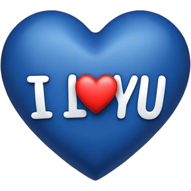 Dark Blue heart with the words I Love You Ry in the middle  emoji